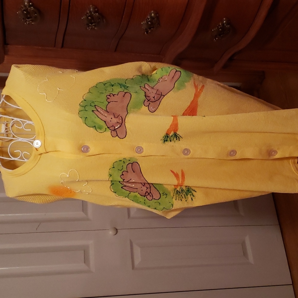 Handpainted Bunny Cardigan